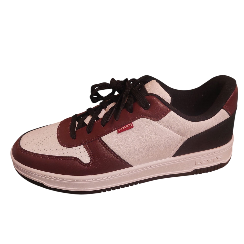 Stylish White and Burgundy Sneakers